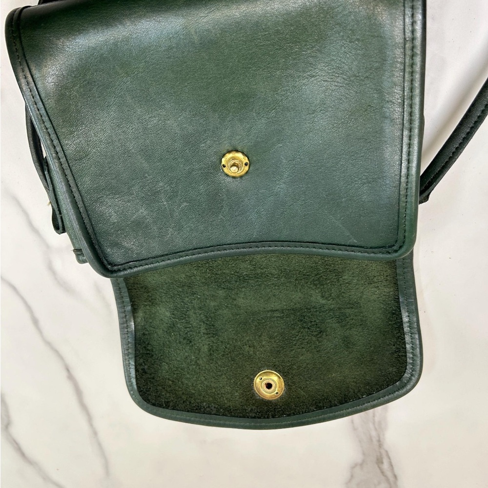 Vintage Coach Green Christie Chrystie Crossbody Bag 9892 Genuine Leather RARE - Picture 6 of 10